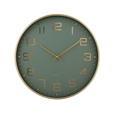 Karlsson Elegance Glow vægur grøn Ø40 cm