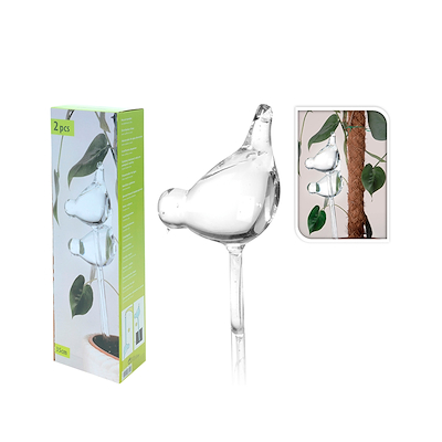 Plantevandingsglas fuglesæt gennemsigtig 2 stk 200 ml