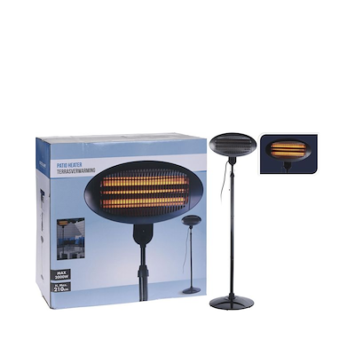 Terrassevarmer sort H 210 cm 2000 watt