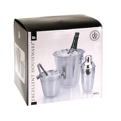 Barsæt 4 dele shaker, isspand og vinkøler