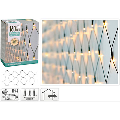 Lyskæde net 160 LED varm hvid 200x100 cm