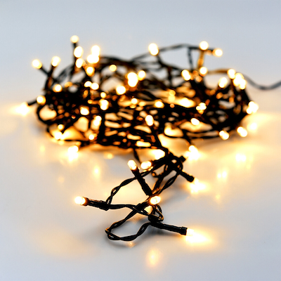 Batterilyskæde ude & inde 96 varm hvid 7 meter