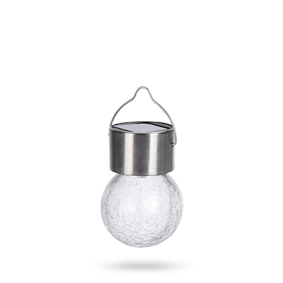 Solcellelampe i rustfrit stål 6 cm