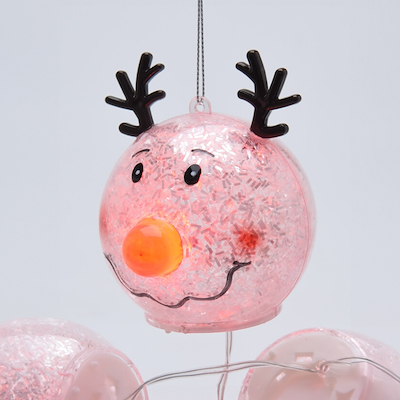 Rensdyr ophæng med LED Ø8 cm