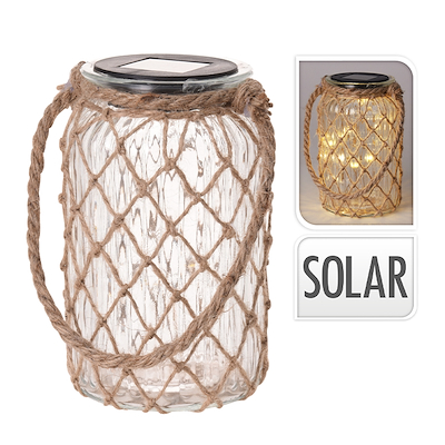 Solcellelampe med 10 LED lys i krukke