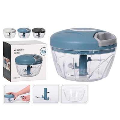 Grøntsagshakker med snortræk i 3 assorterede farver 9x13 cm