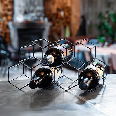 Leopold Vienna vinreol metal sort 35x18 cm