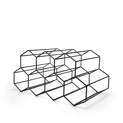 Leopold Vienna vinreol metal sort 35x18 cm