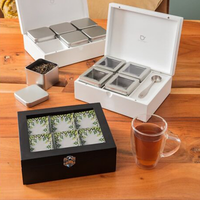 Bredemeijer teboks 6 rum med glaslåg sort