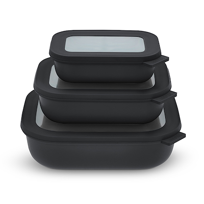 Mepal Cirqula skålesæt med låg lav sort rektangulær