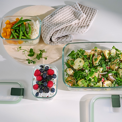 Mepal EasyClip husholdningsboks glas sage 0,7 liter