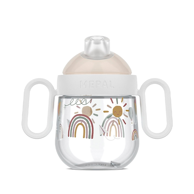 Mepal Mio Sunshine & Rainbow babykrus non drip hvid 200 ml