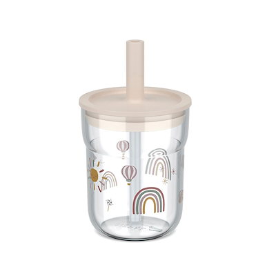 Mepal Mio Sunshine & Rainbow børneglas med sugerør hvid 250 ml