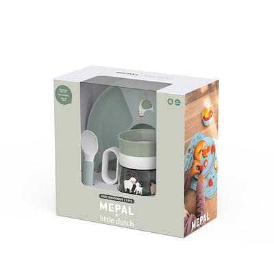 Mepal Mio Little Farm begyndersæt 3 dele inklusiv rumdeler grøn