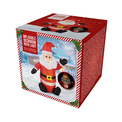 Oppustelig julemand med LED H120 cm