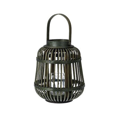 Lanterne sort bambus H24 cm Ø19 cm