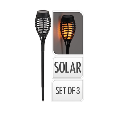 Solar solcelle fakkelsæt med 3 stk.