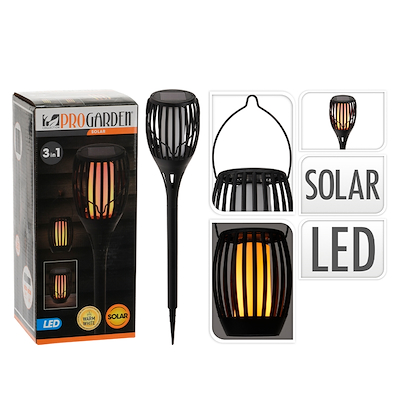 ProGarden Solar fakkel 3-i-1 sort