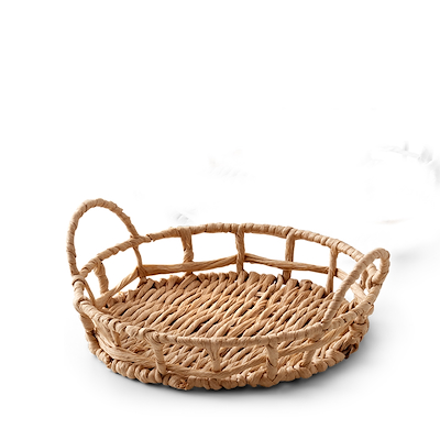 Serveringsbakke træfarve Ø25 cm H5 cm