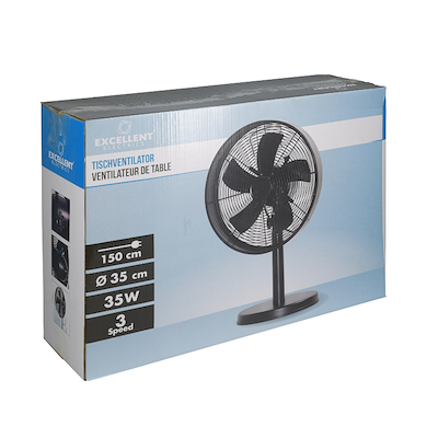 Bordventilator sort H 57 cm 35 watt