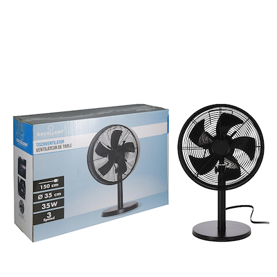 Bordventilator sort H 57 cm 35 watt