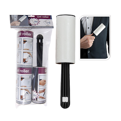 Fnugfjerner sort med 3 ruller