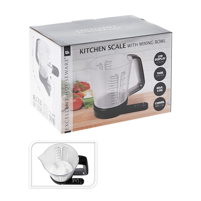 Køkkenvægt med målekande 1200 ml