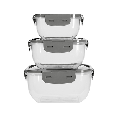 Opbevaringsbokse sæt med 3 stk. i assorterede farver