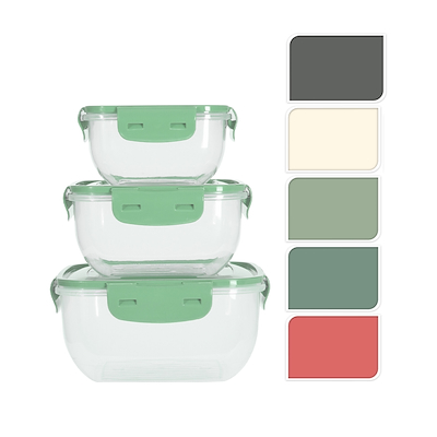 Opbevaringsbokse sæt med 3 stk. i assorterede farver