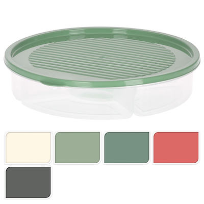 Rund opbevaringsboks med 5 rum 2 liter assorterede farver