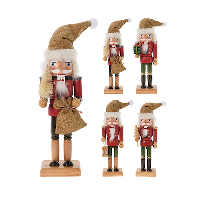 Nøddeknækker i træ assorteret 25 cm