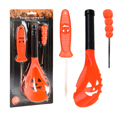 Halloween græskar skæreset 3 stk.