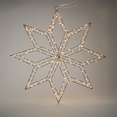 Snefnug ophæng ude & inde 300 led varm hvid 74 cm