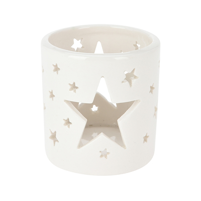 Fyrfadsstage med udskæringer 7,5 cm assorteret