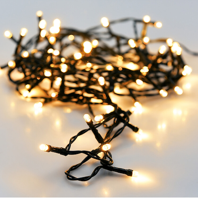 Lyskæde 120 LED varm hvid 9+3 meter