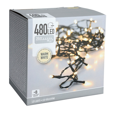 LED lyskæde ude & inde 36 meter 480 LED lys varm hvid