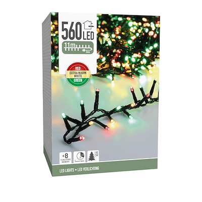 Snake LED lyskæde ude & inde 11 meter 560 LED lys multifarvet