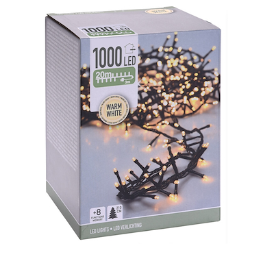 Snake LED lyskæde ude & inde 20 meter 1000 LED lys varm hvid