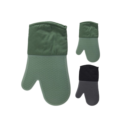 Grillhandske med silikone assorteret farver 18,5x31,5 cm
