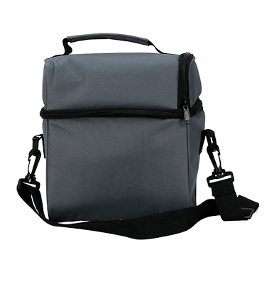 Køletaske med madkasser og vandflaske antracit 21x13x23 cm