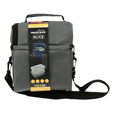 Køletaske med madkasser og vandflaske antracit 21x13x23 cm