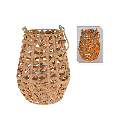 Lanterne med håndtag kalabas 11x17x21cm