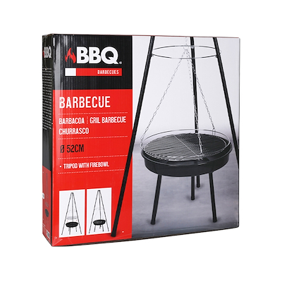 BBQ tripod med bålfad og grillrist 151 cm