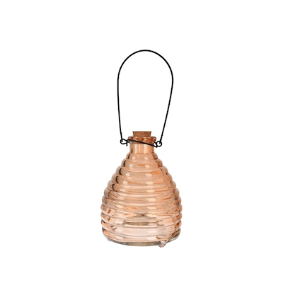 Hvepsefælde i glas med korklåg assorteret farver H 13 cm