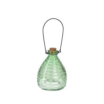 Hvepsefælde i glas med korklåg assorteret farver H 13 cm