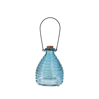 Hvepsefælde i glas med korklåg assorteret farver H 13 cm