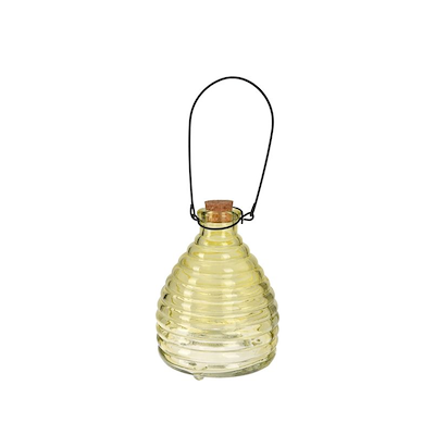 Hvepsefælde i glas med korklåg assorteret farver H 13 cm