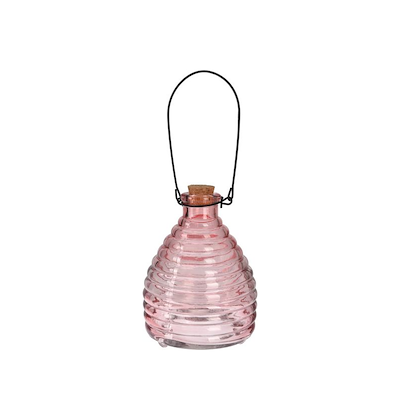 Hvepsefælde i glas med korklåg assorteret farver H 13 cm