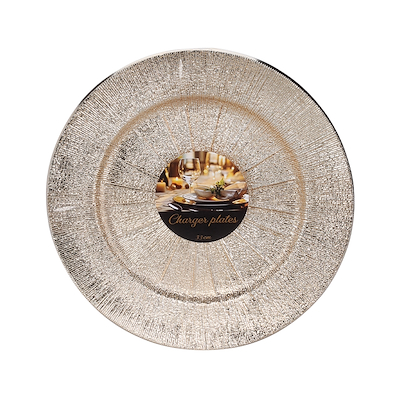 Dækketallerken sæt guld 4 stk. Ø33 cm