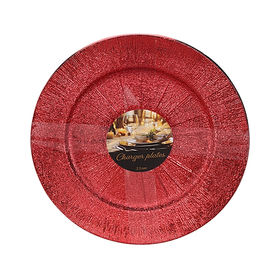 Dækketallerken sæt rød 4 stk. Ø33 cm